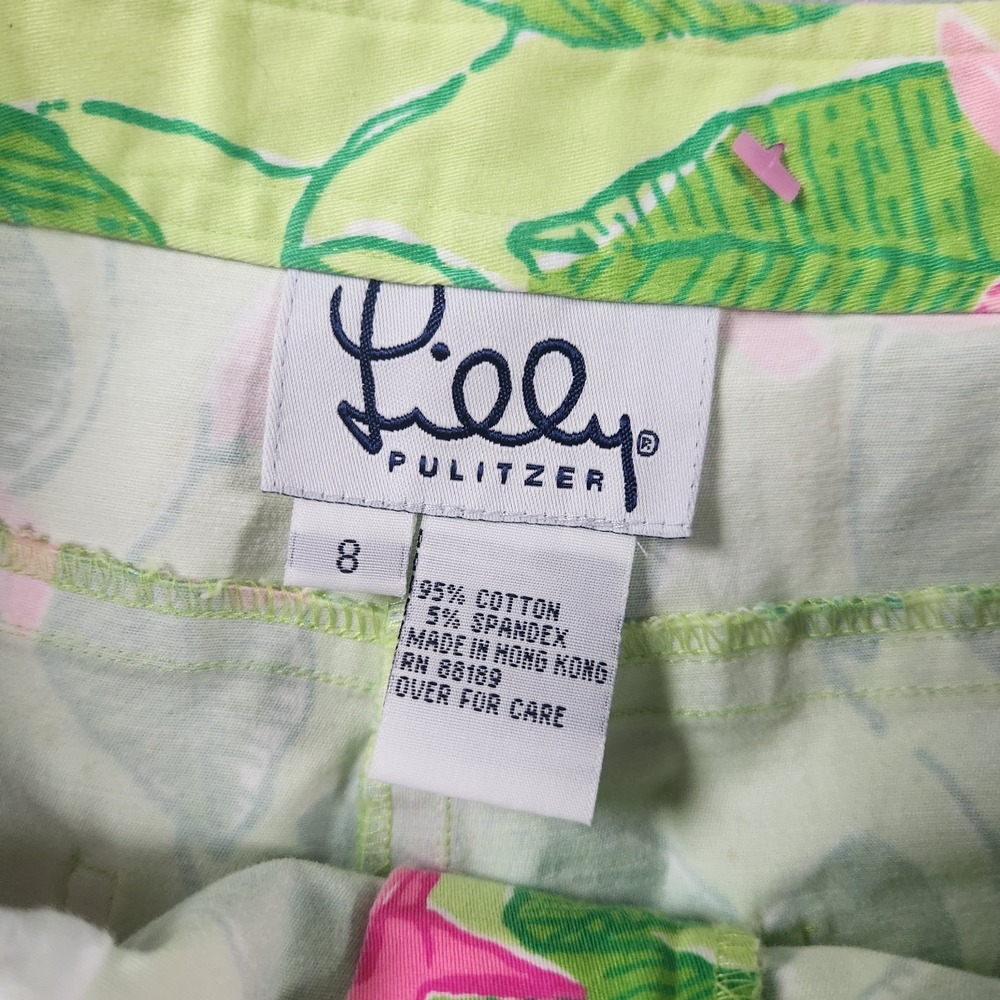 Lilly Pulitzer Pants Womens 8 Tropical Hibiscus White Label VTG Preppy - Picture 5 of 6